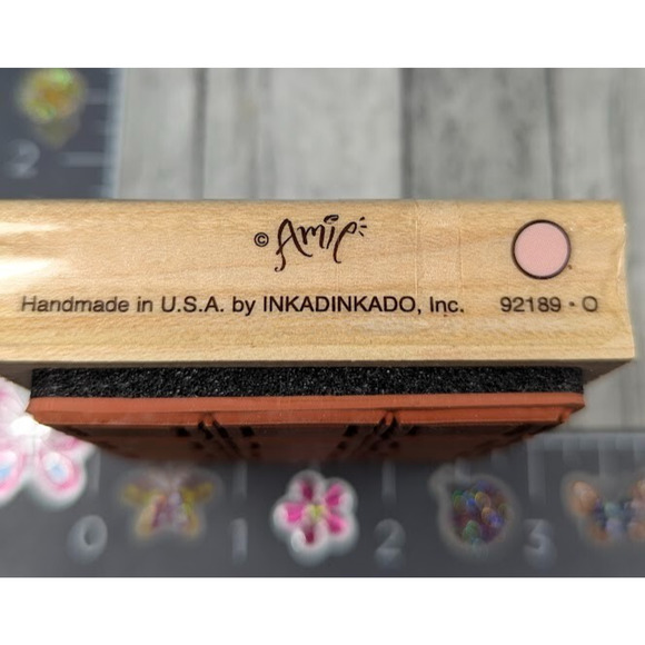 Inkadinkado Squares‎ Boxes Design Grid Rubber Stamp Wood #M32 - Picture 3 of 3